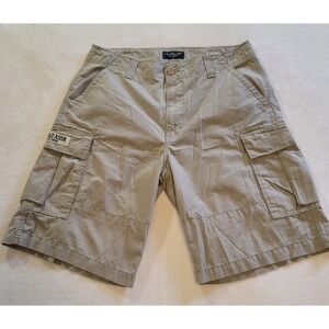 Vintage US Polo Assn. Beige Cargo Shorts Mens Size 34 Relaxed Snap Pockets